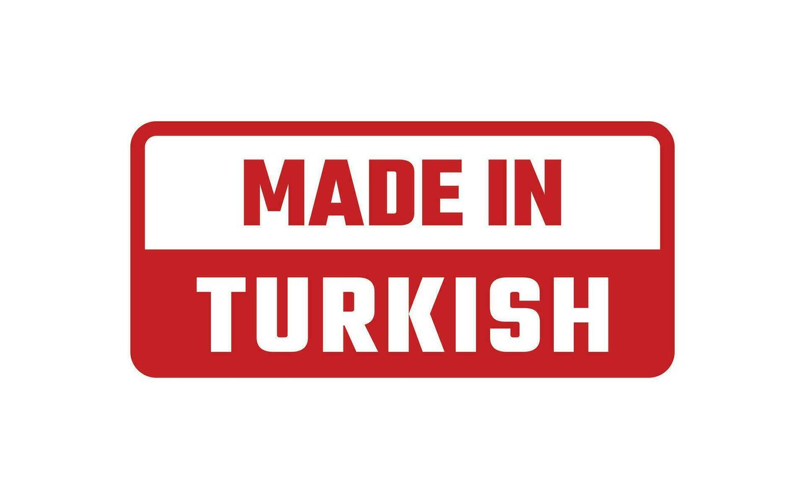 hecho en turco caucho sello vector