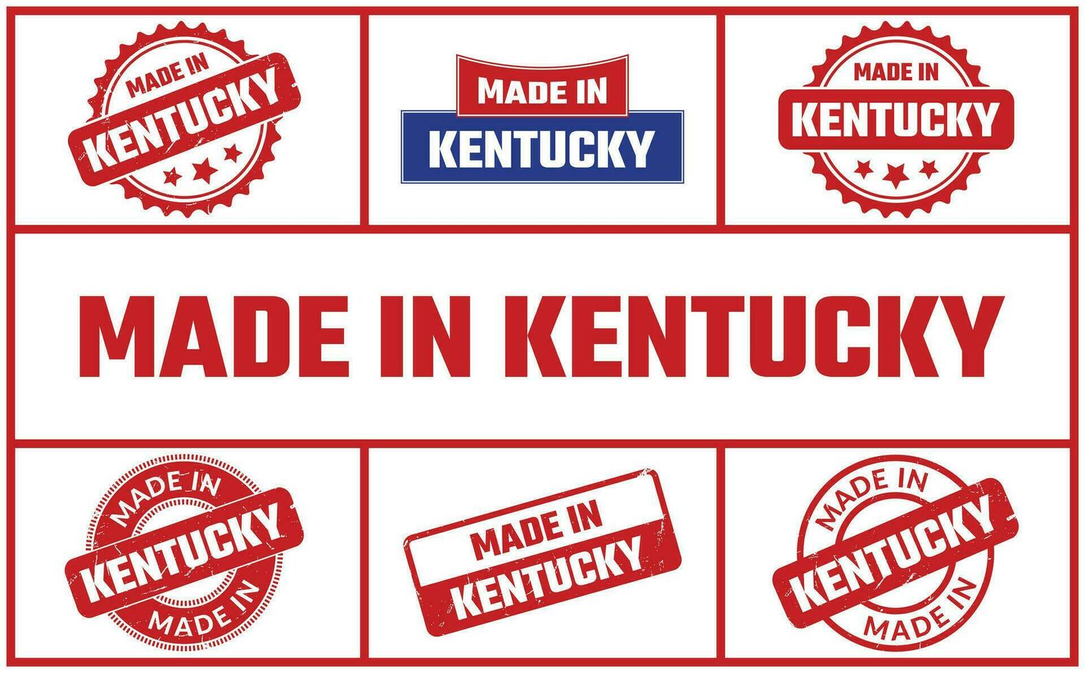 Made In Kentucky Rubber Stamp Set vector