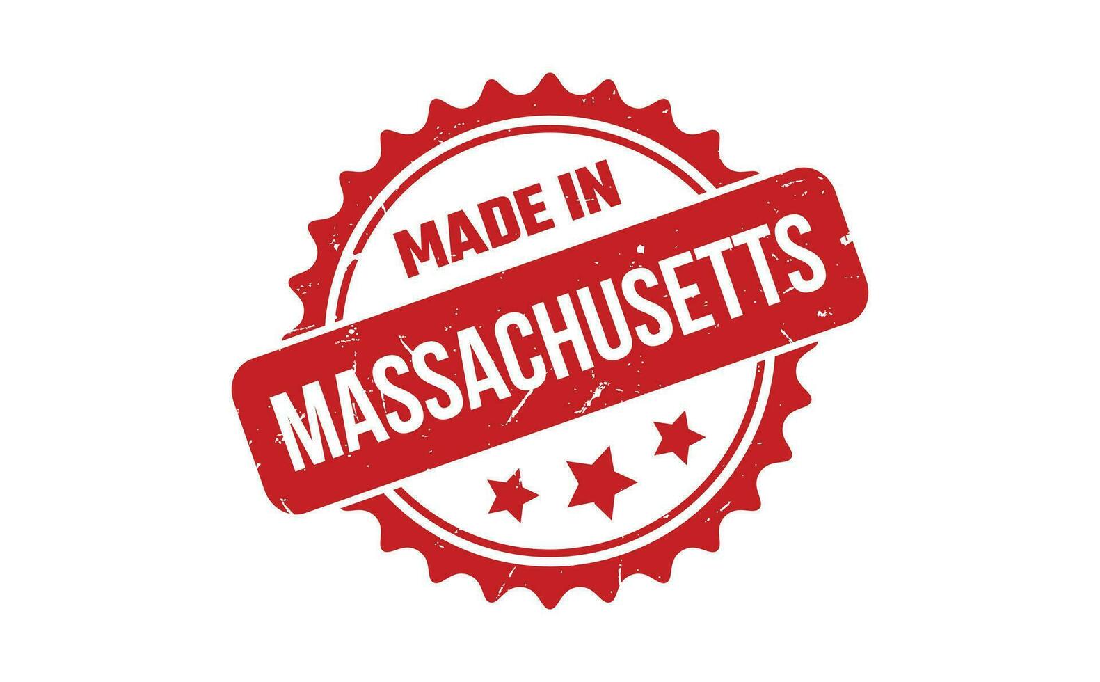 hecho en Massachusetts caucho sello vector