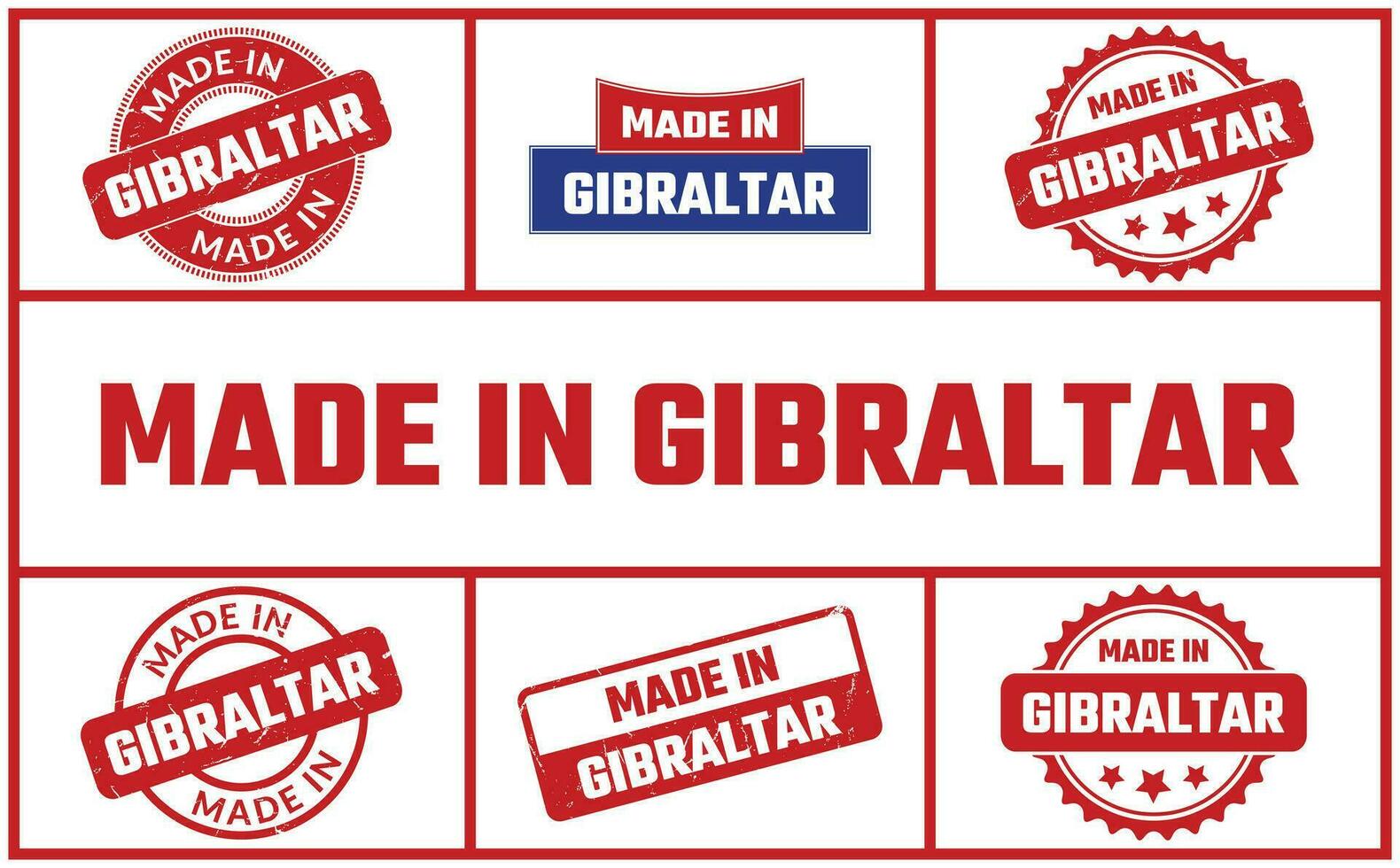 Made In Gibraltar Rubber Stamp Set vector