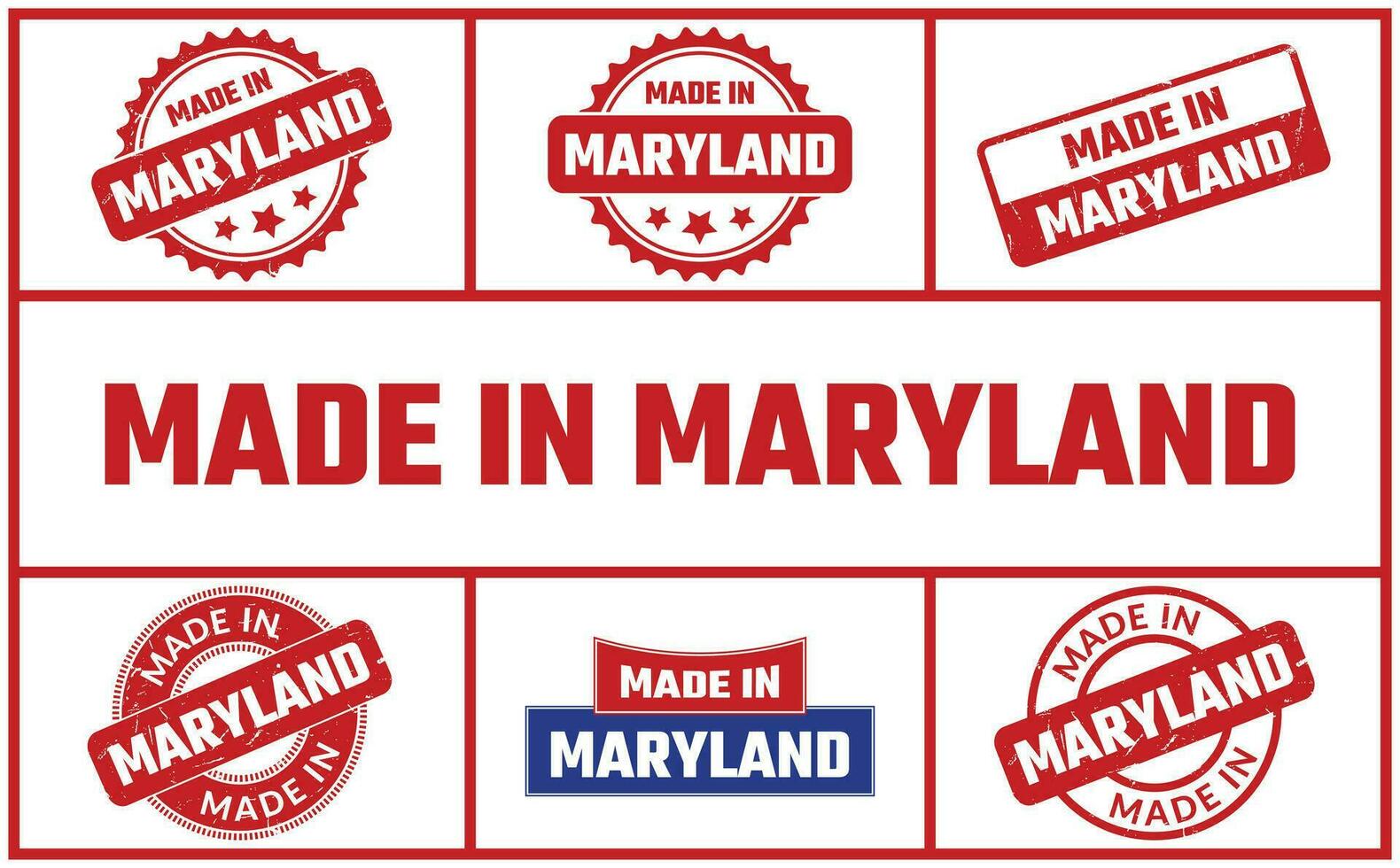 Made In Maryland Rubber Stamp Set vector