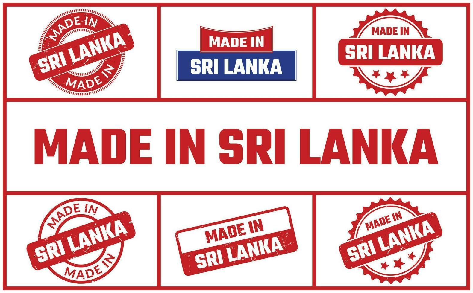 Made In Sri Lanka Rubber Stamp Set vector