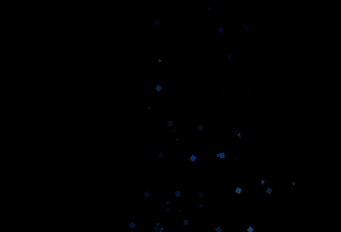 fondo de vector azul oscuro con triángulos, círculos, cubos.