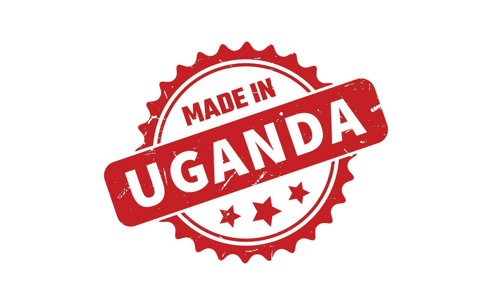 hecho en Uganda caucho sello vector