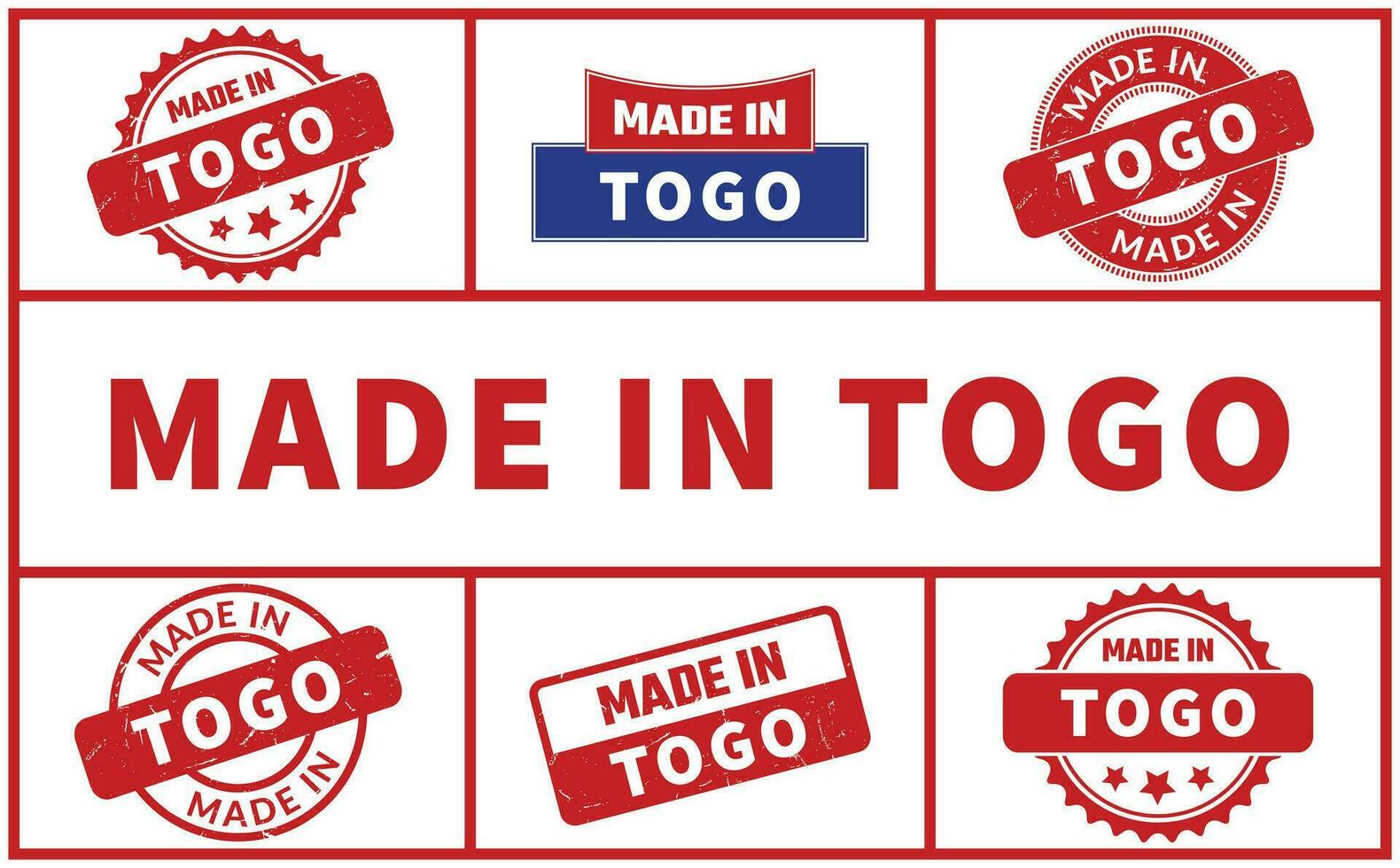 Made In Togo Rubber Stamp Set vector