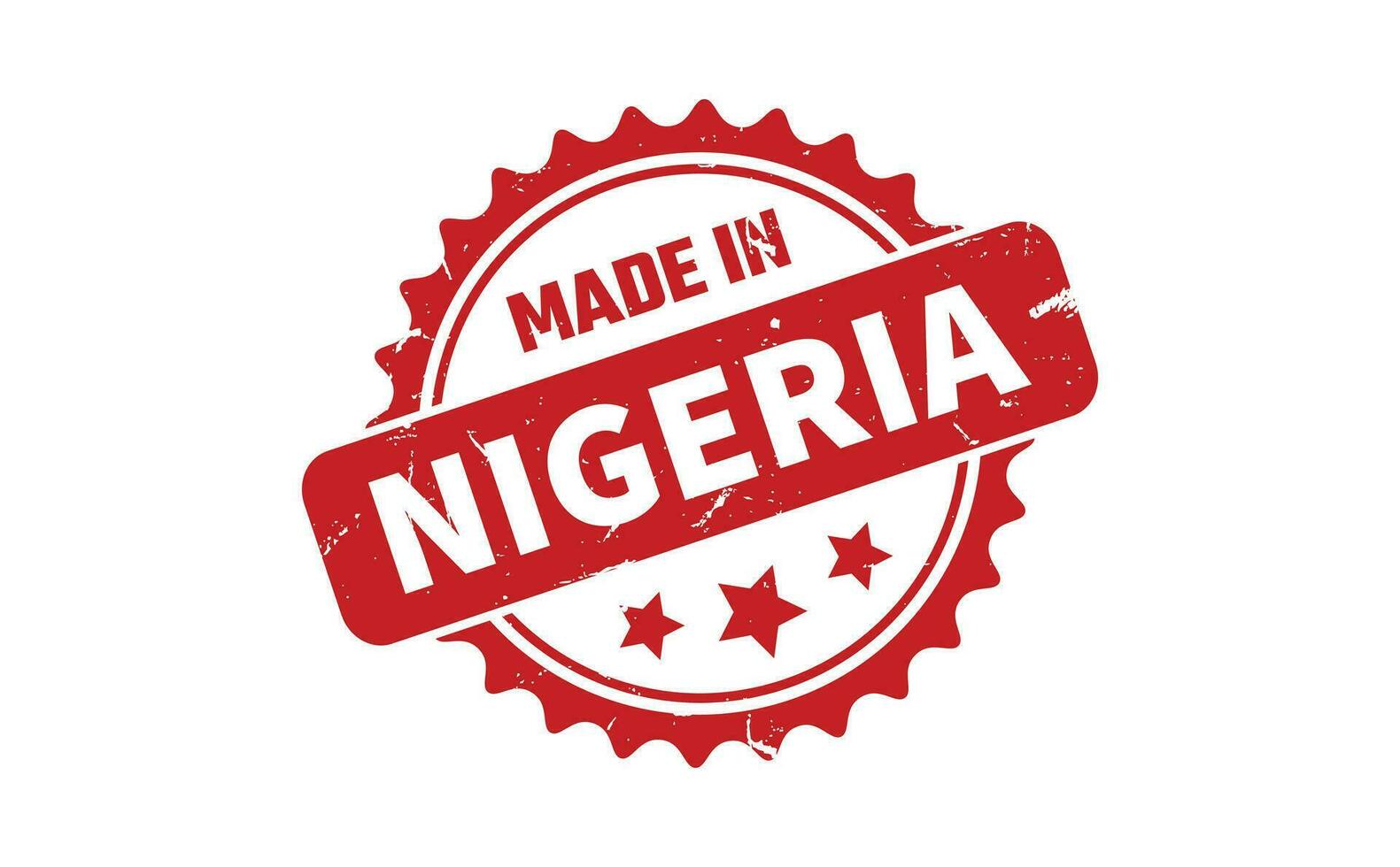 hecho en Nigeria caucho sello vector