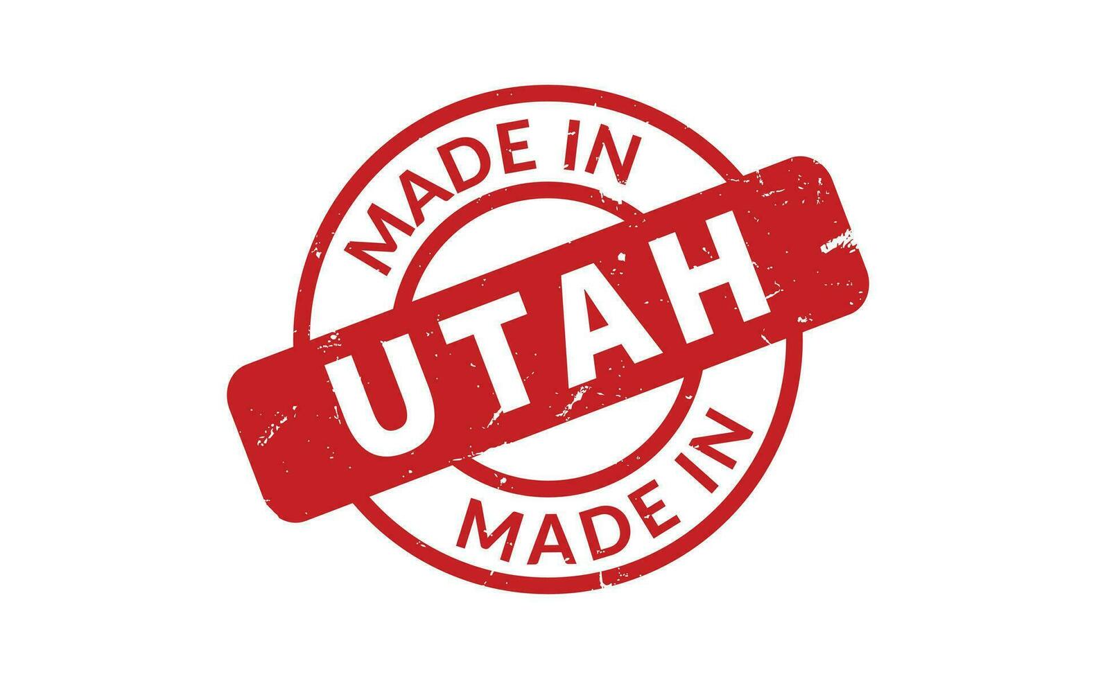 Made In Utah Rubber Stamp vector