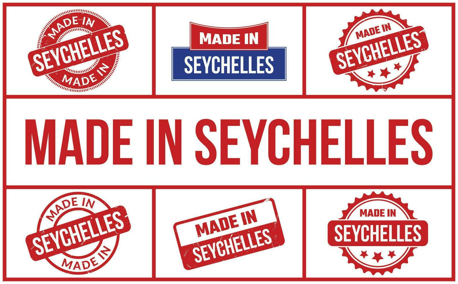 Made In Seychelles Rubber Stamp Set vector