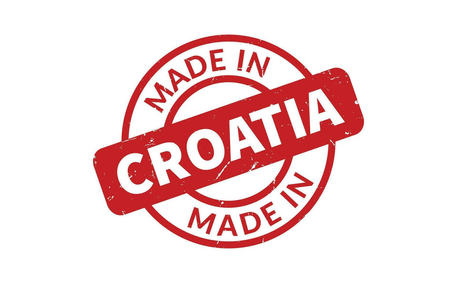 hecho en Croacia caucho sello vector