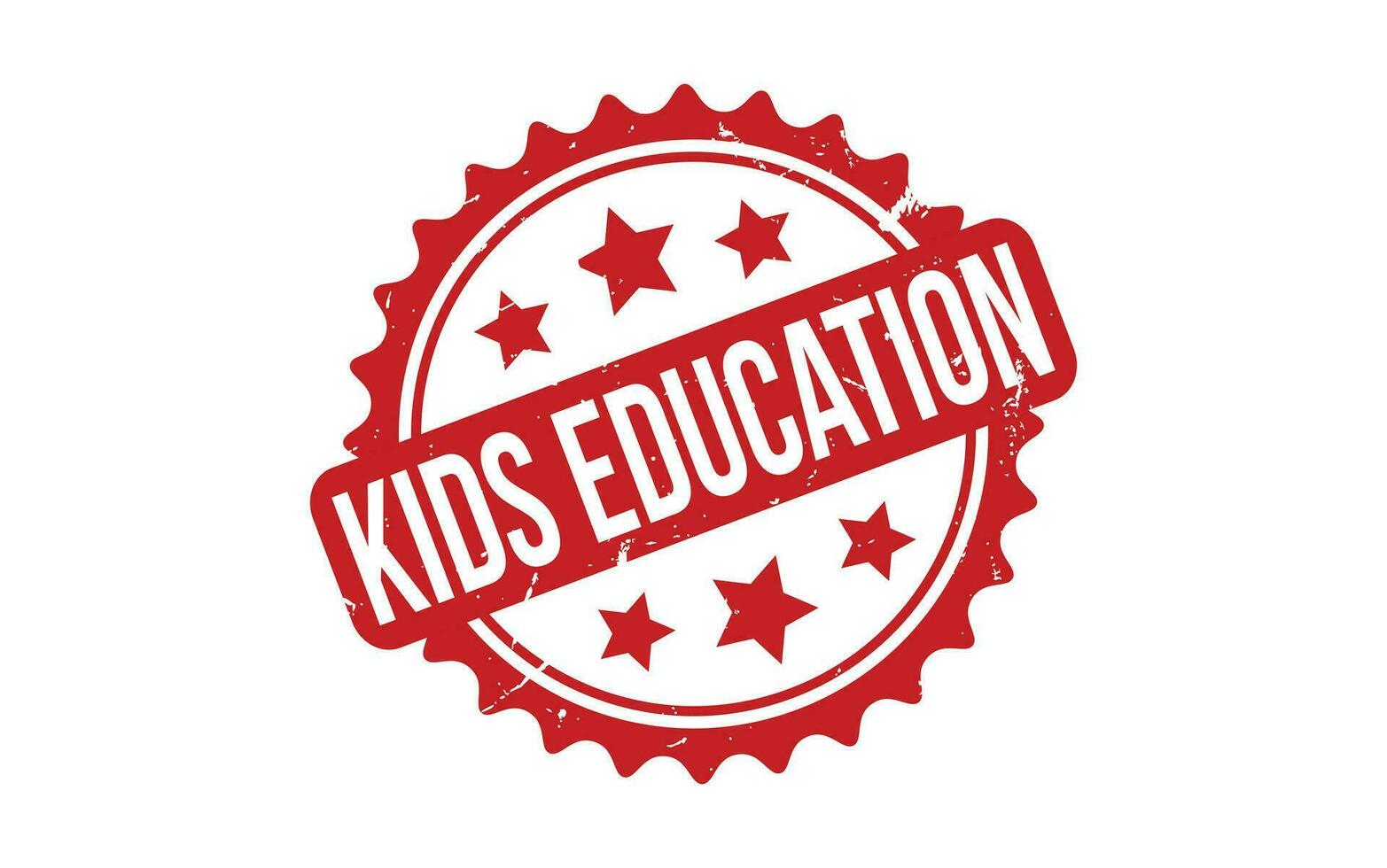 Red Kids Education Rubber Stamp Seal Vector