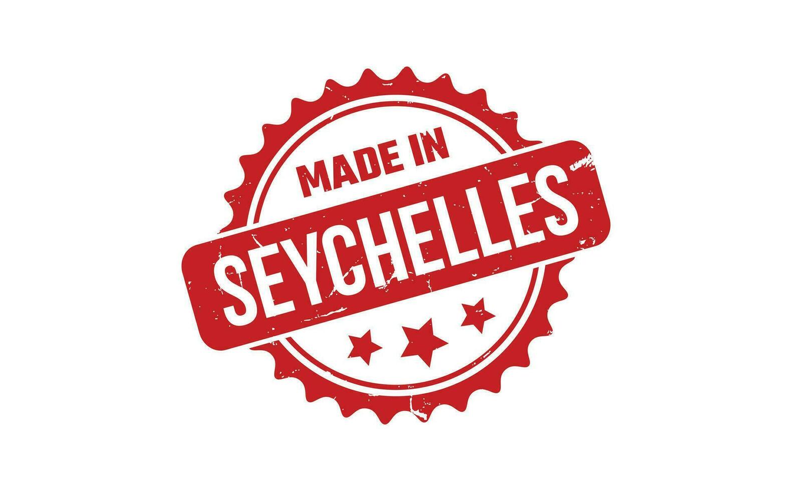 hecho en seychelles caucho sello vector