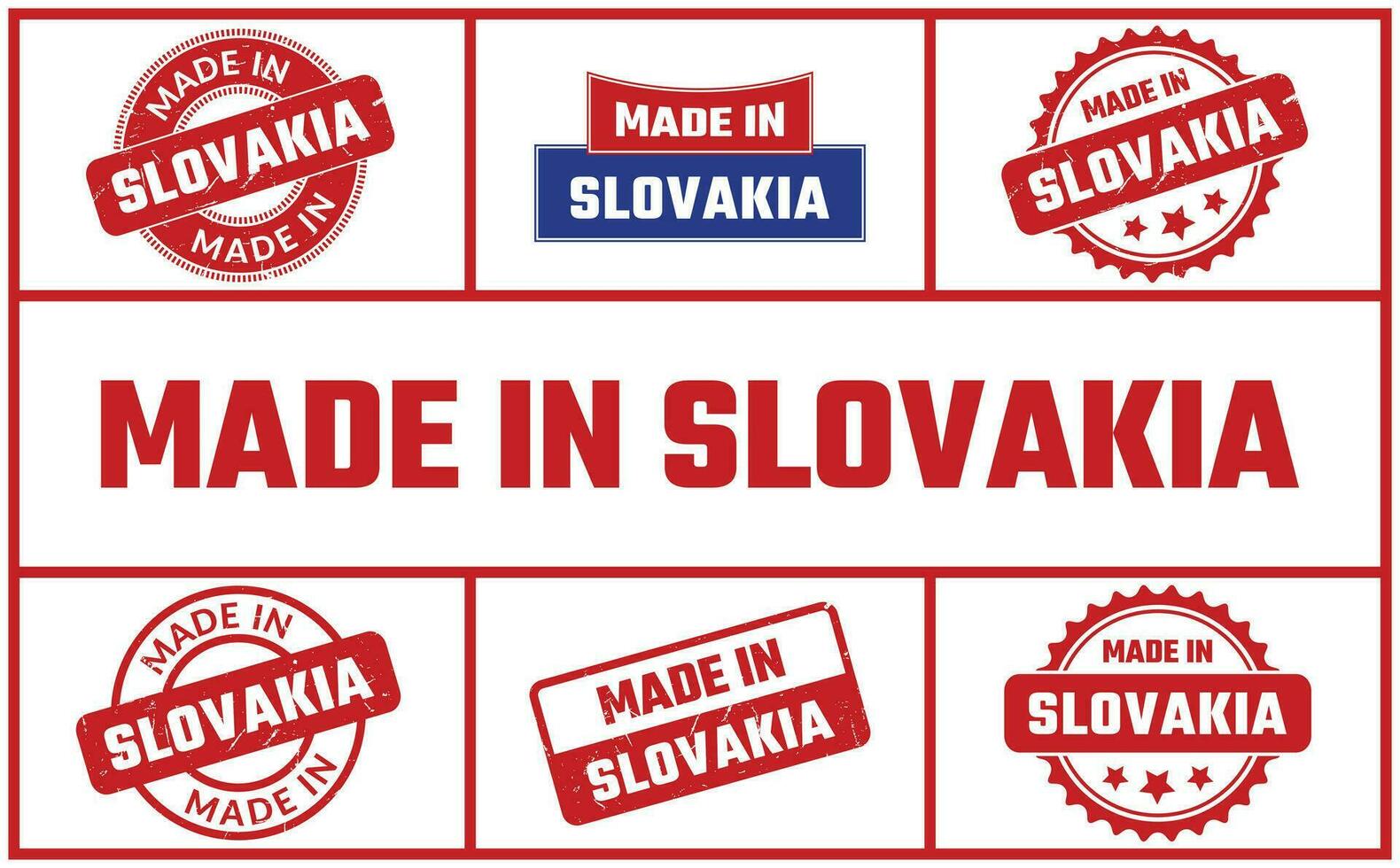 Made In Slovakia Rubber Stamp Set vector