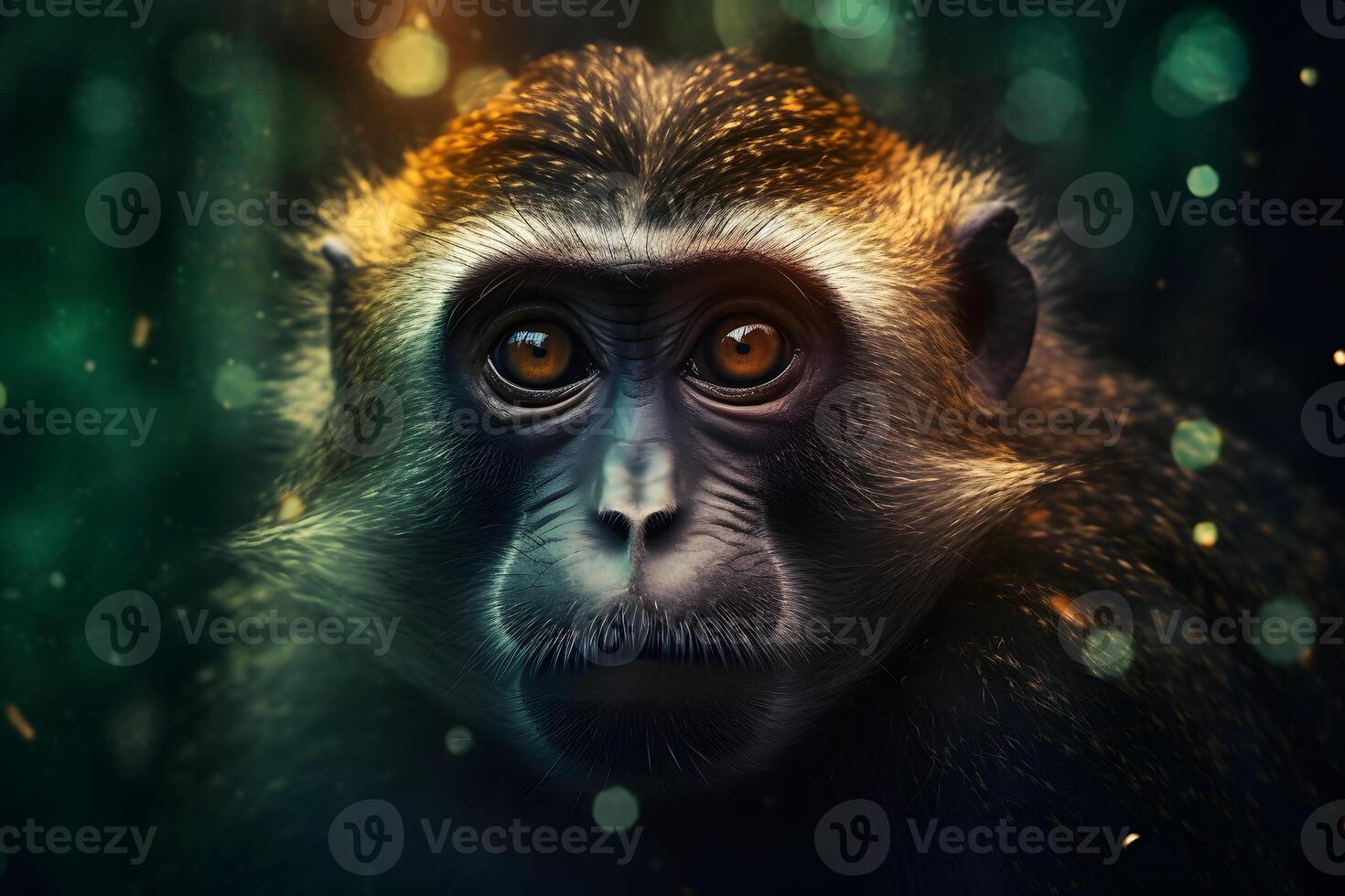 Monkey portrait. Neural network photo