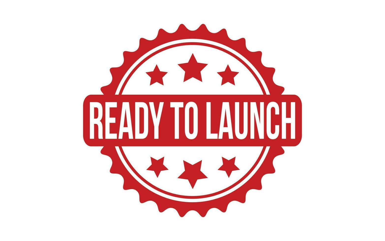 Red Ready To Launch Rubber Stamp Seal Vector