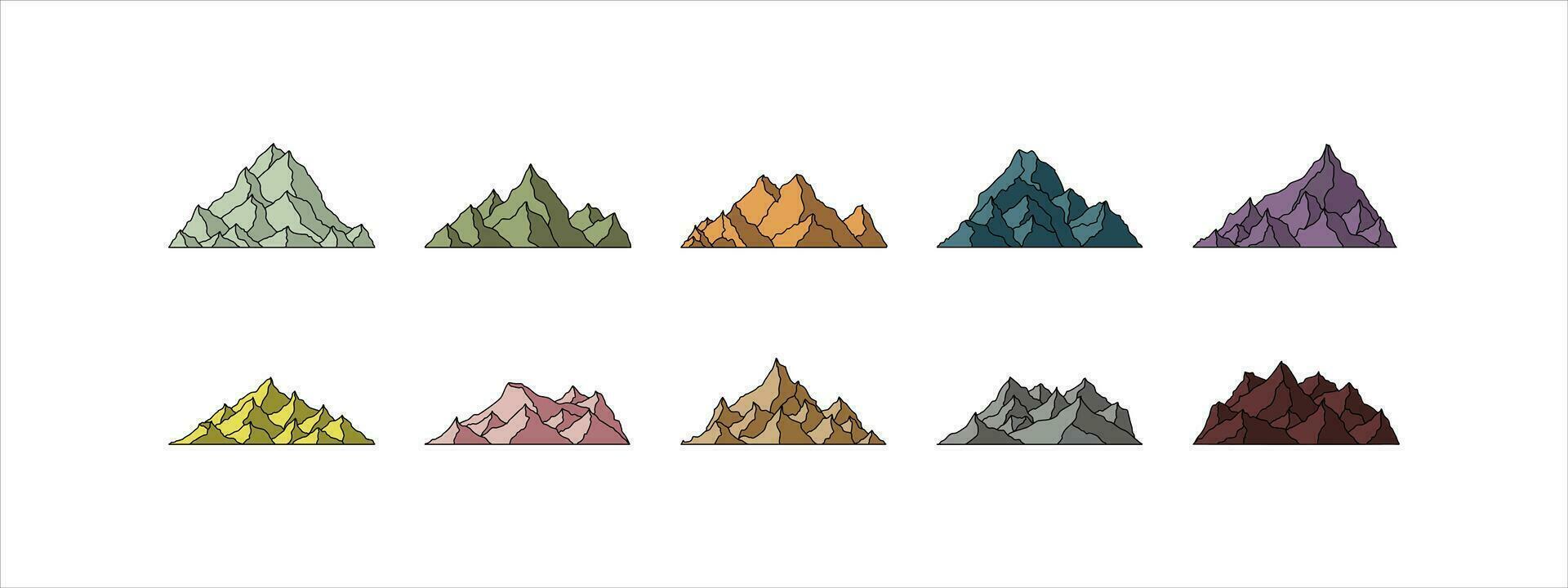 Mountain Range Illustration Vector Set