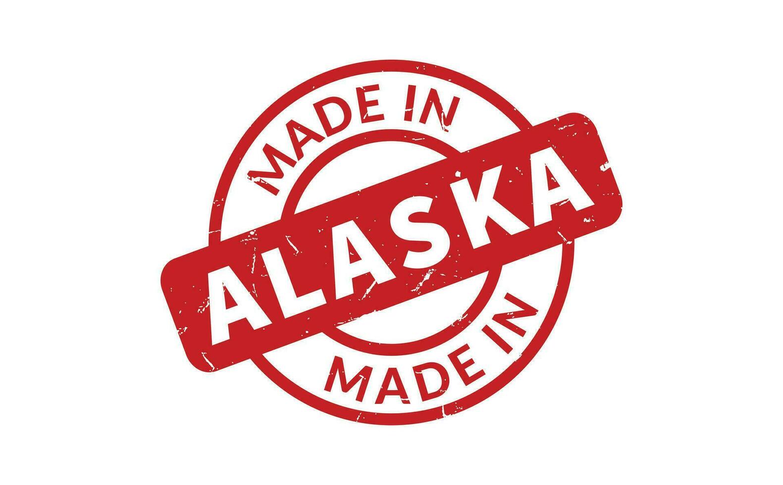 hecho en Alaska caucho sello vector
