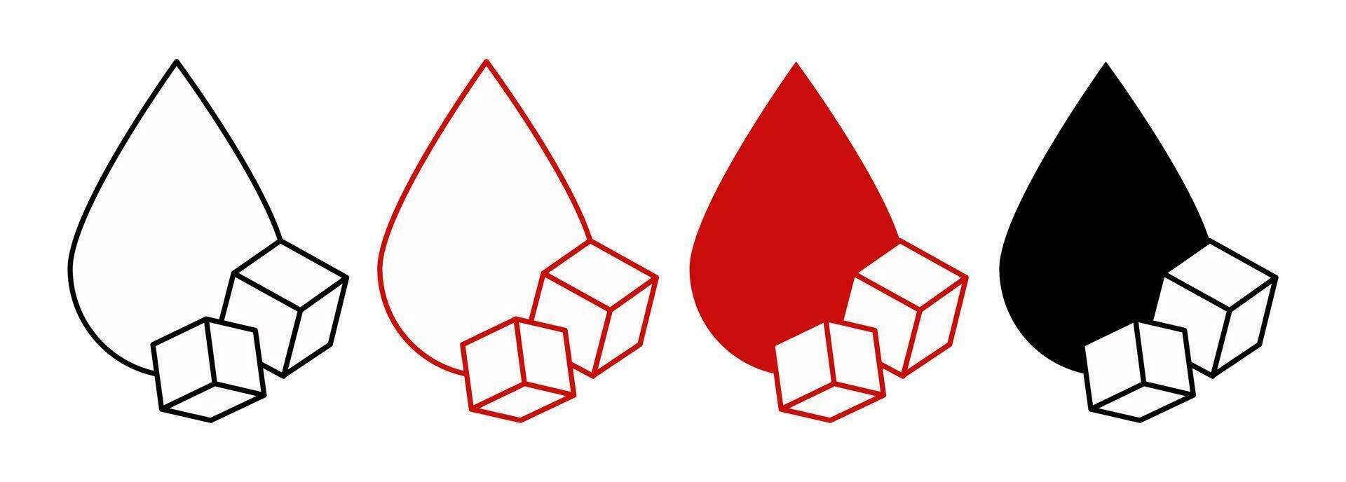 sangre azúcar íconos conjunto vector ilustración aislado
