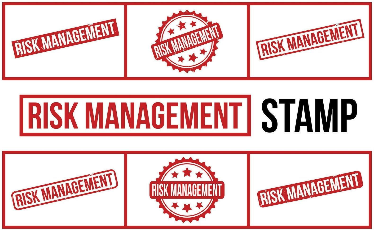 Risk Management rubber grunge stamp set vector