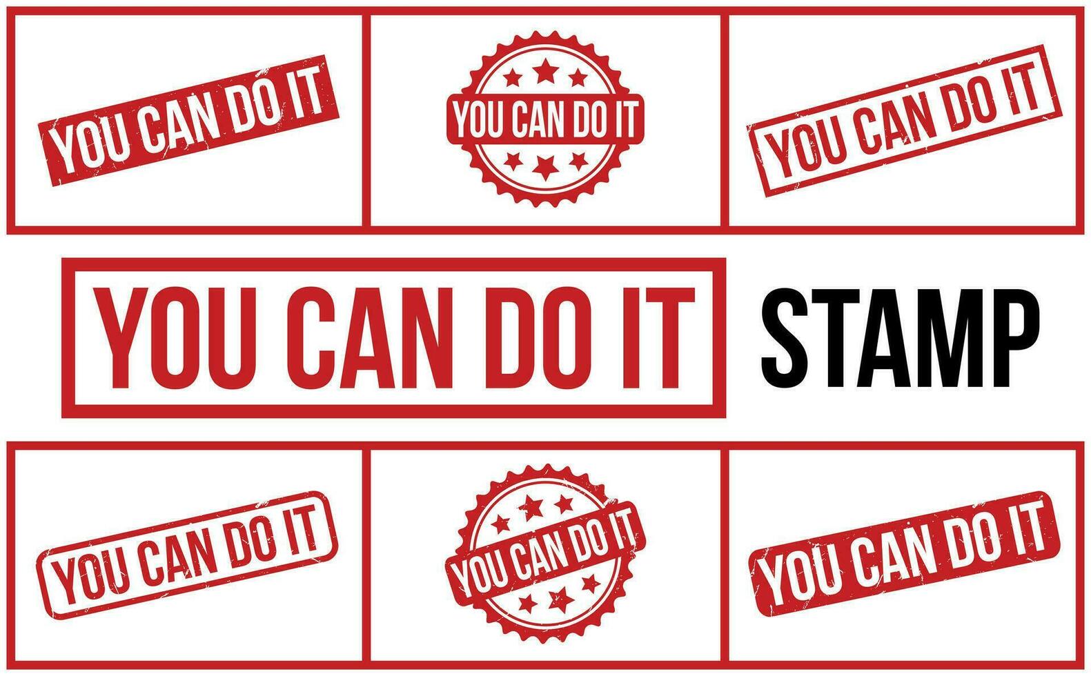 You Can Do It Rubber Stamp Set Vector