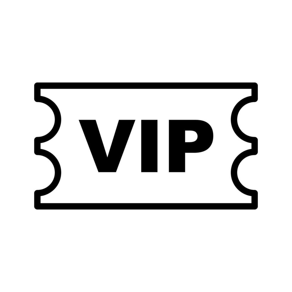 Ticket vector icon, vip symbol. Simple, flat design for website or mobile app