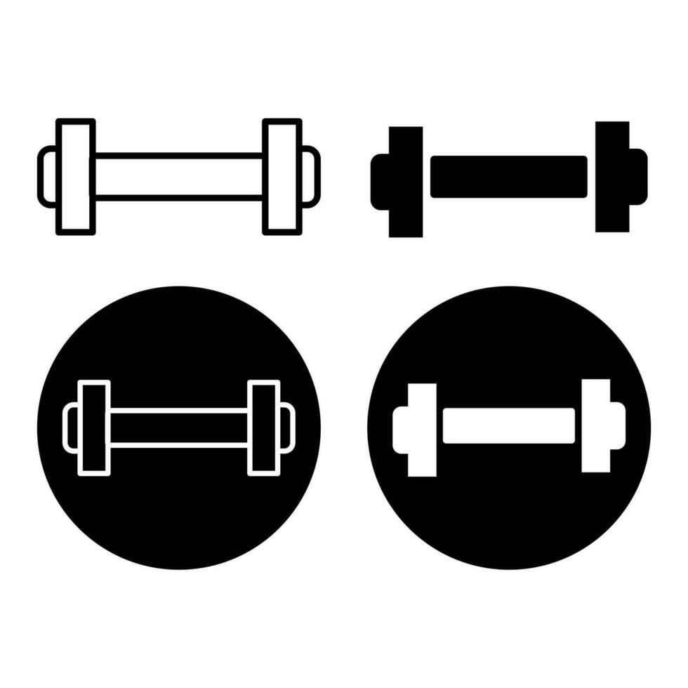 Gym equipment icon isolated on white background. Vector illustration with black fill and black outline