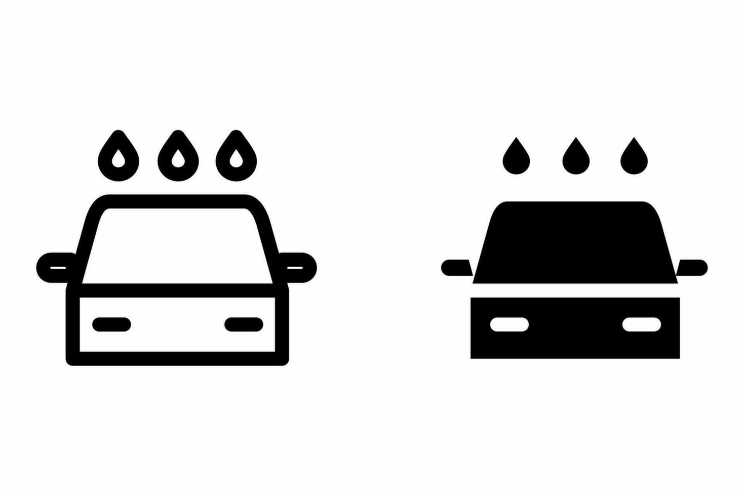 car wash icon on white background in black fill and black outline style. vector