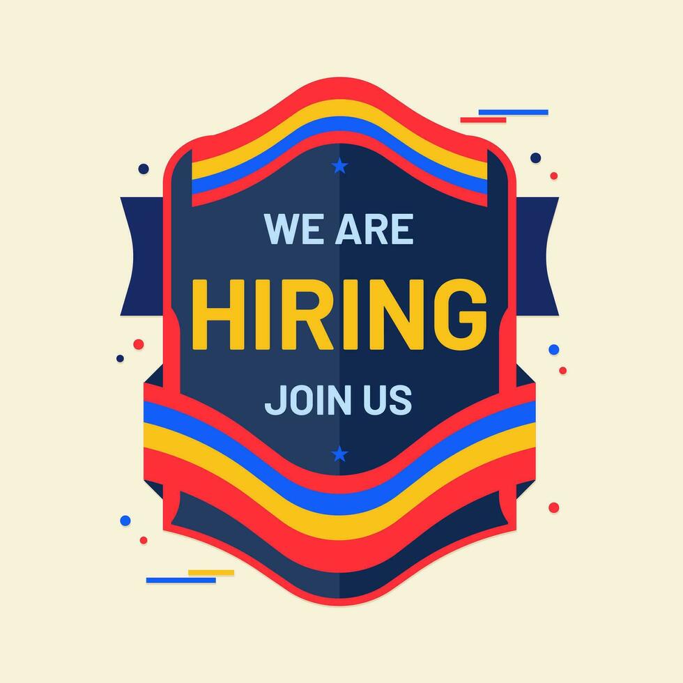 we are hiring join us announcement job vacancy banner vector
