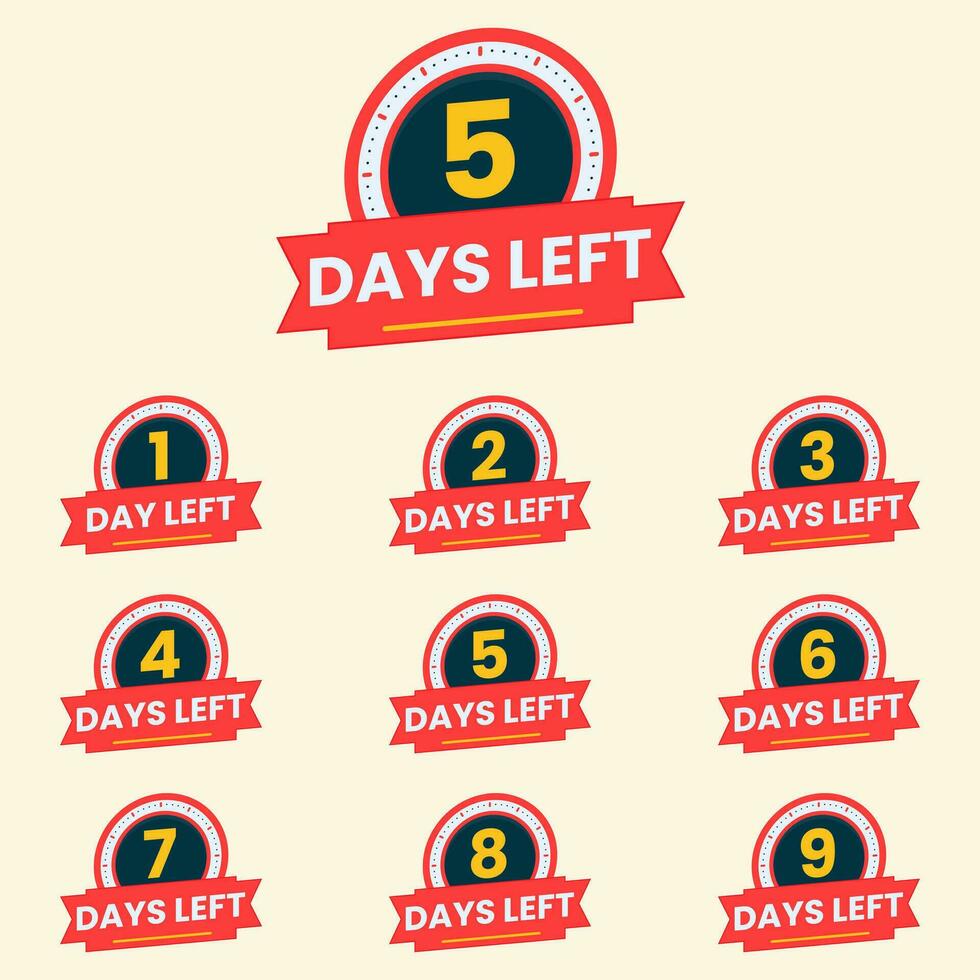 days left countdown label clipart vector