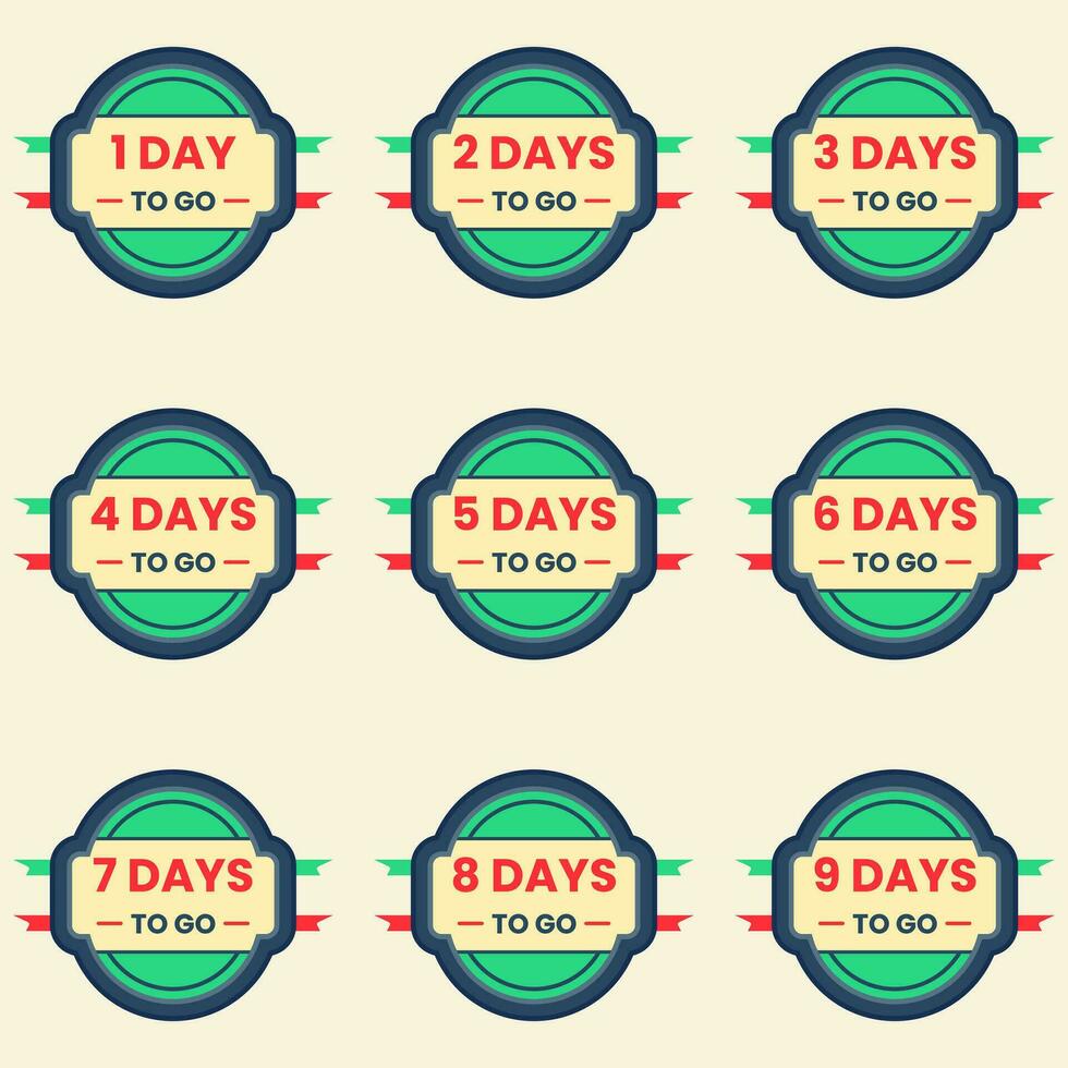 Number of days left countdown banner label clipart vector