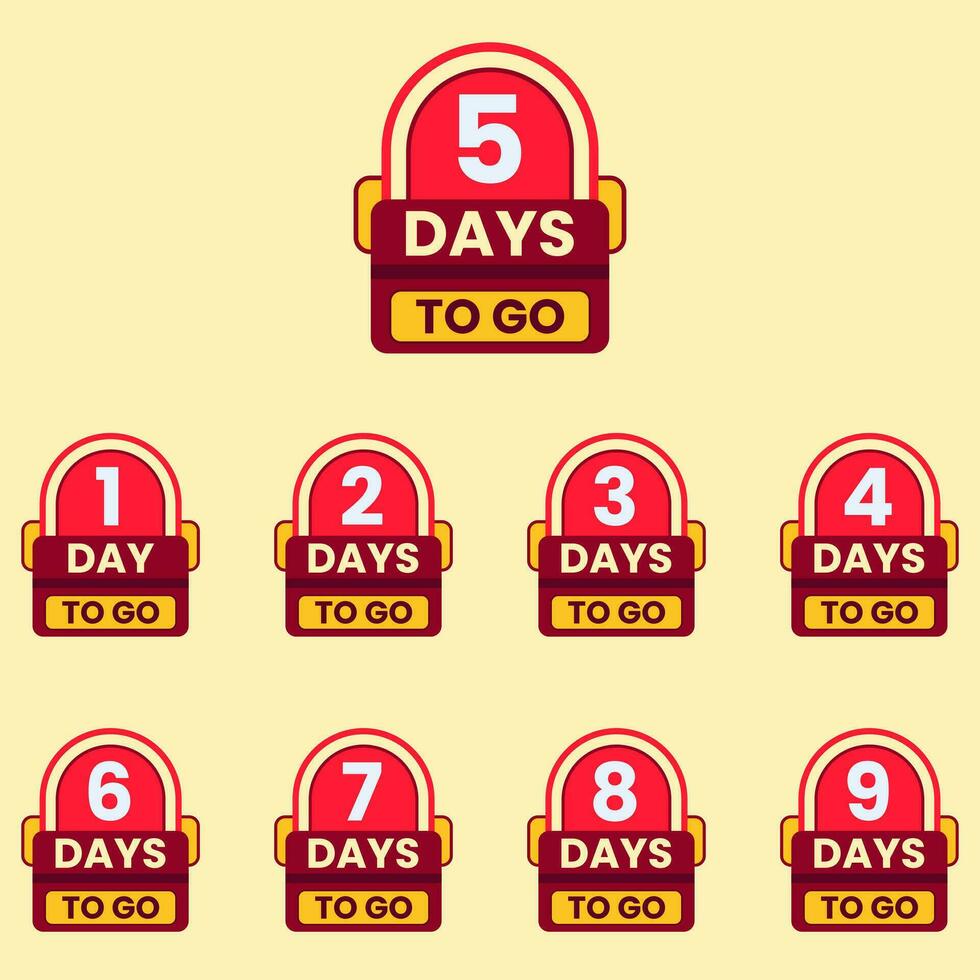 days left countdown label clipart vector