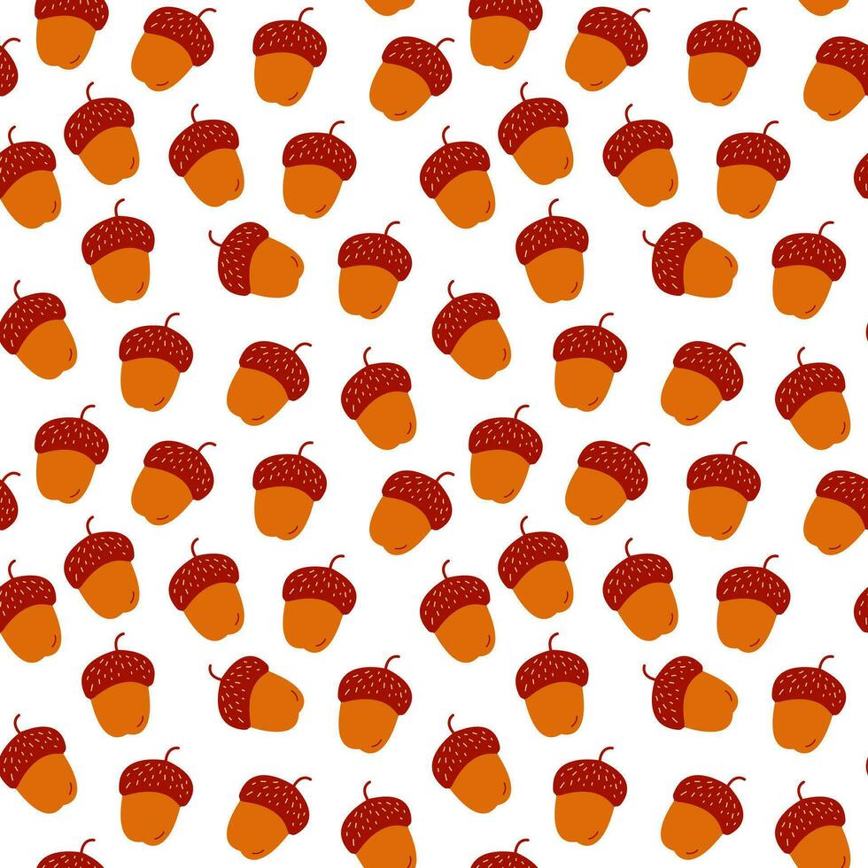 Vector seamless pattern of autumn acorns. Autumn Background