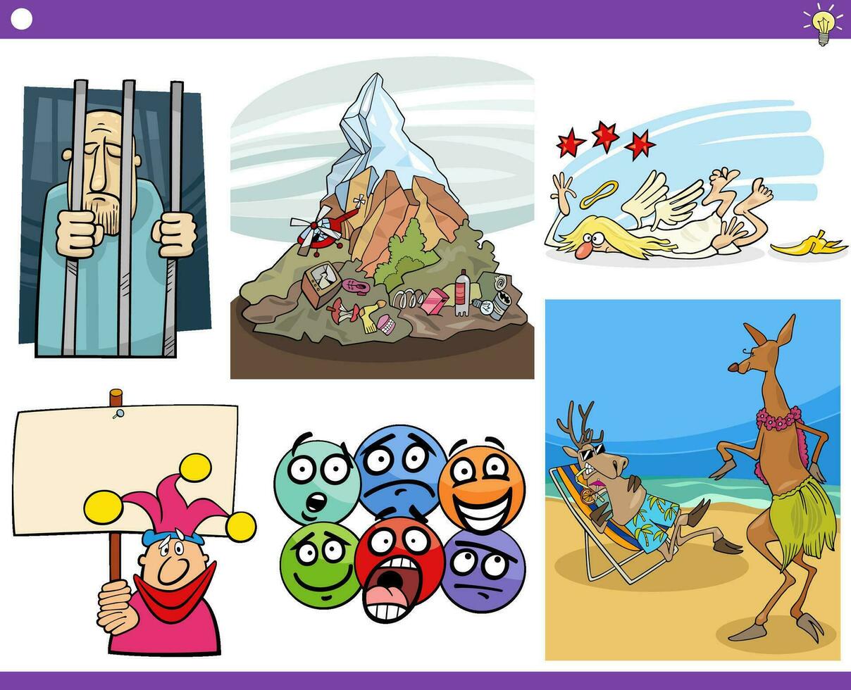 cartoon concepts or metaphors with comic characters set vector