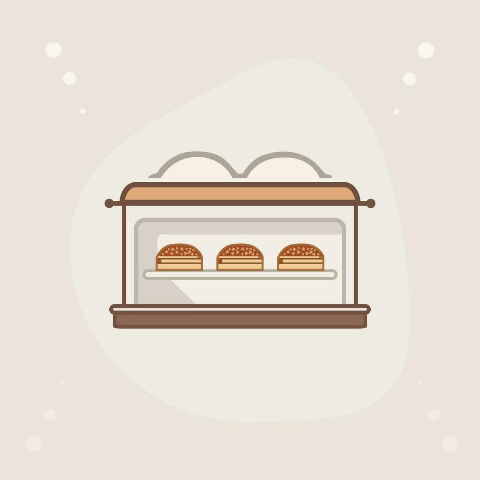 bakery Flat icon illustration in line art style vector