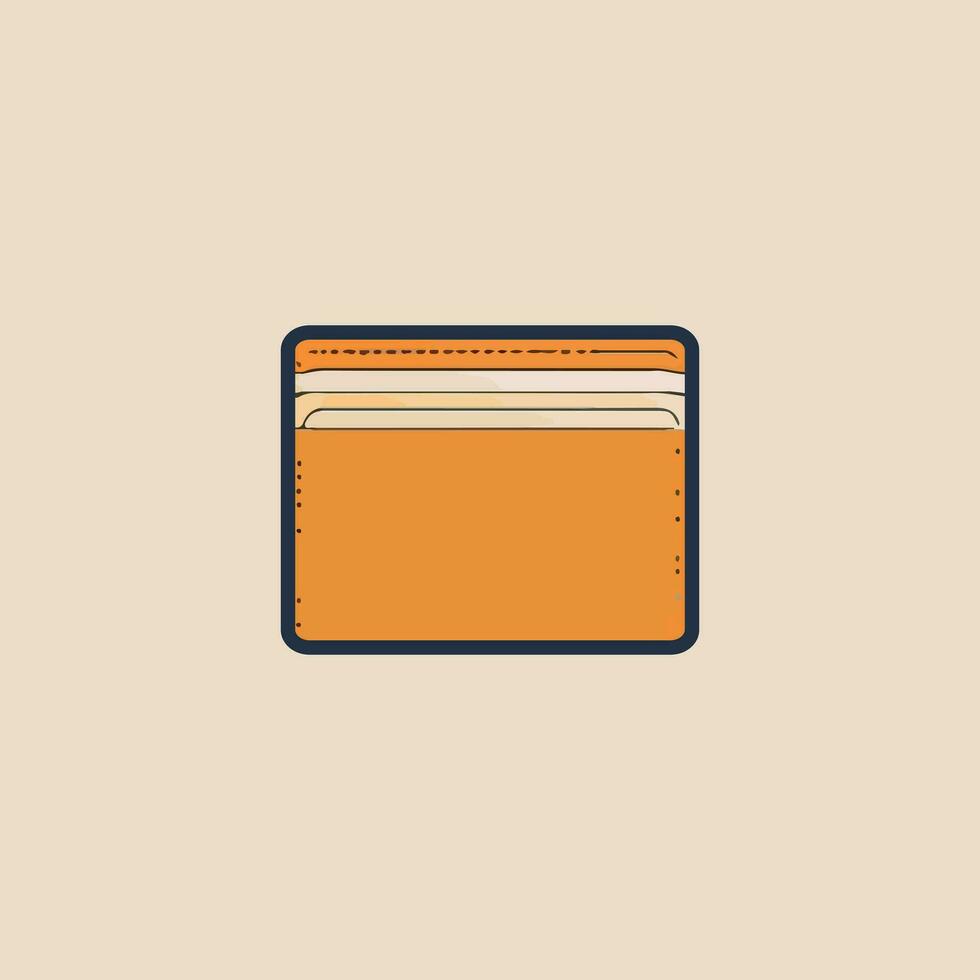 Wallet Flat icon illustration in line art style vector