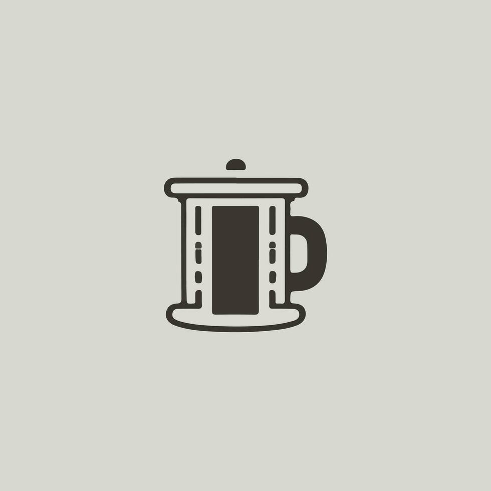 café taza plano icono ilustración vector