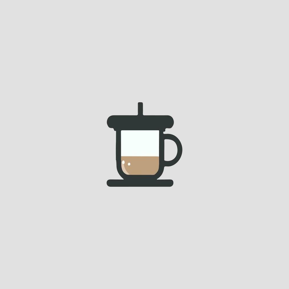 café taza plano icono ilustración vector