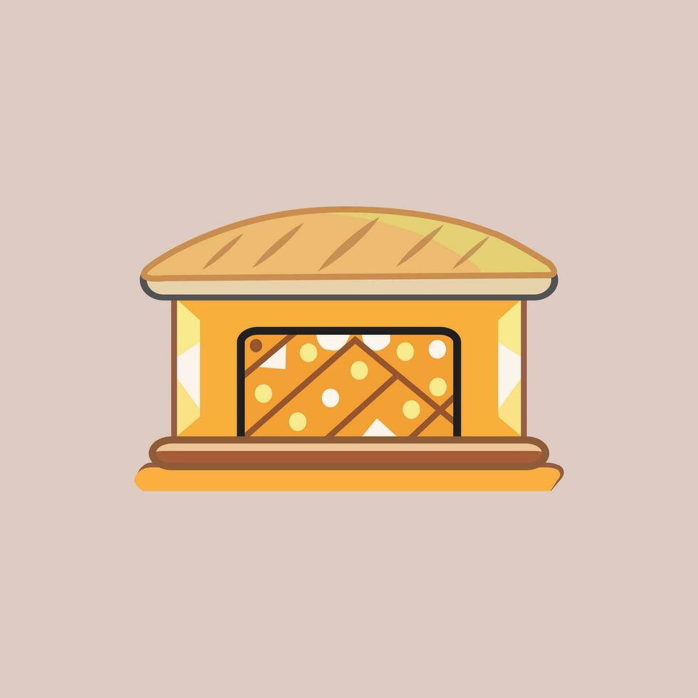 bakery Flat icon illustration in line art style vector