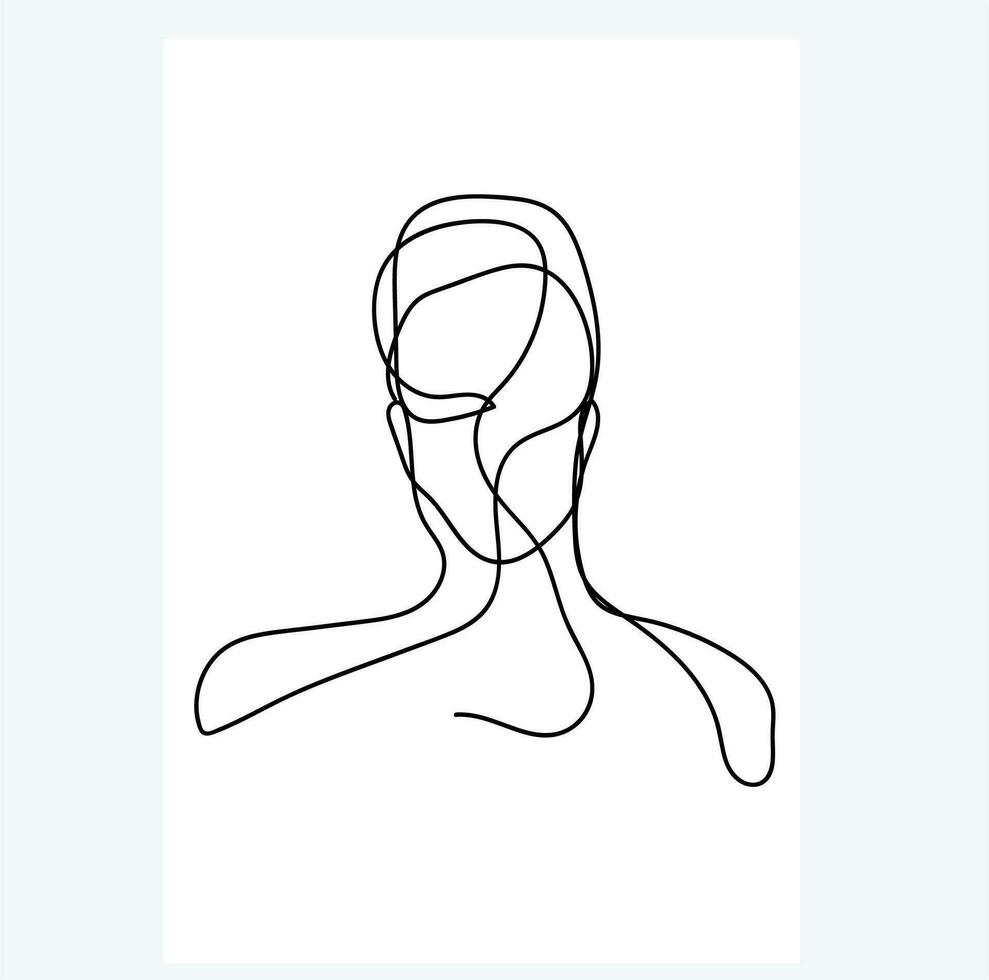 minimal single line man illustration line drawing vector