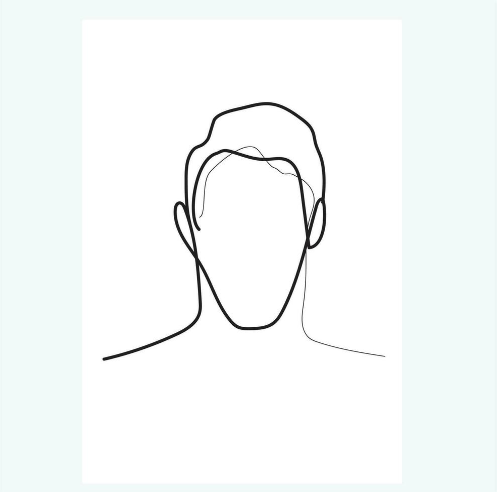 Minimal hand drawn male free vector line art illustraion