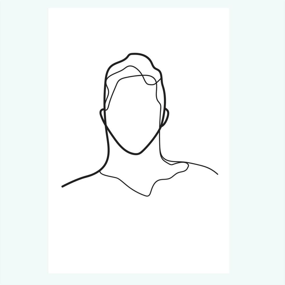 Handsome man Minimal handrawn Line drawing vector