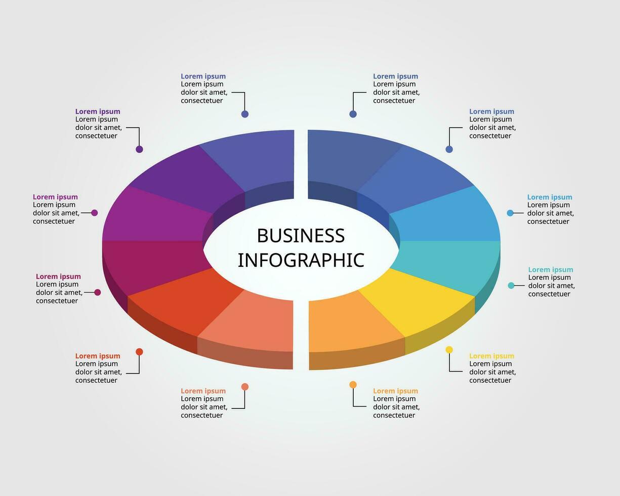 circle pie chart template for infographic for presentation for 12 element vector