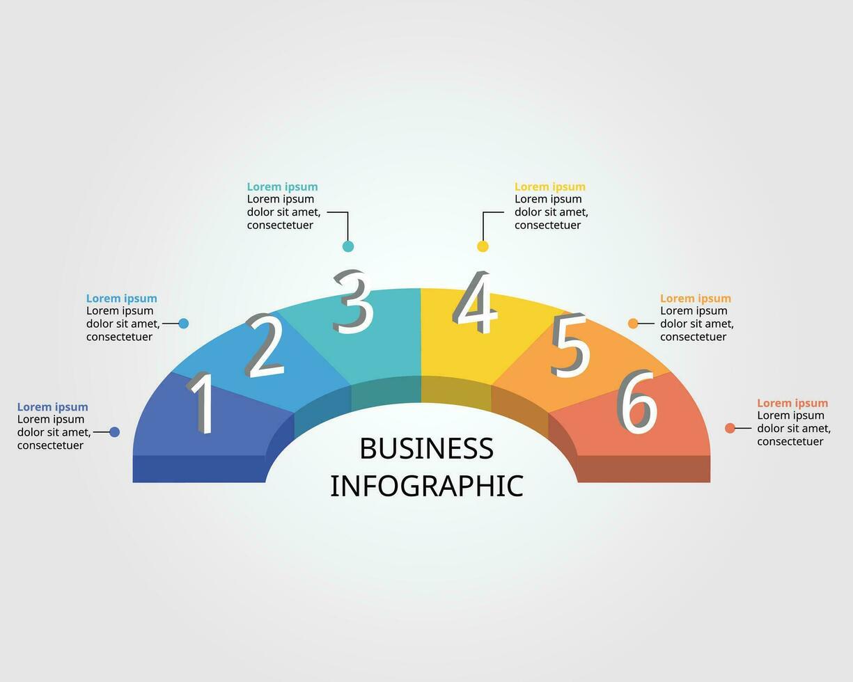 circle pie chart template for infographic for presentation for 6 element vector