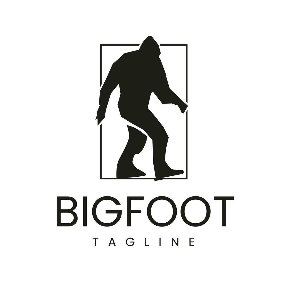 Bigfoot walking silhouette vector design vintage retro vector illustration