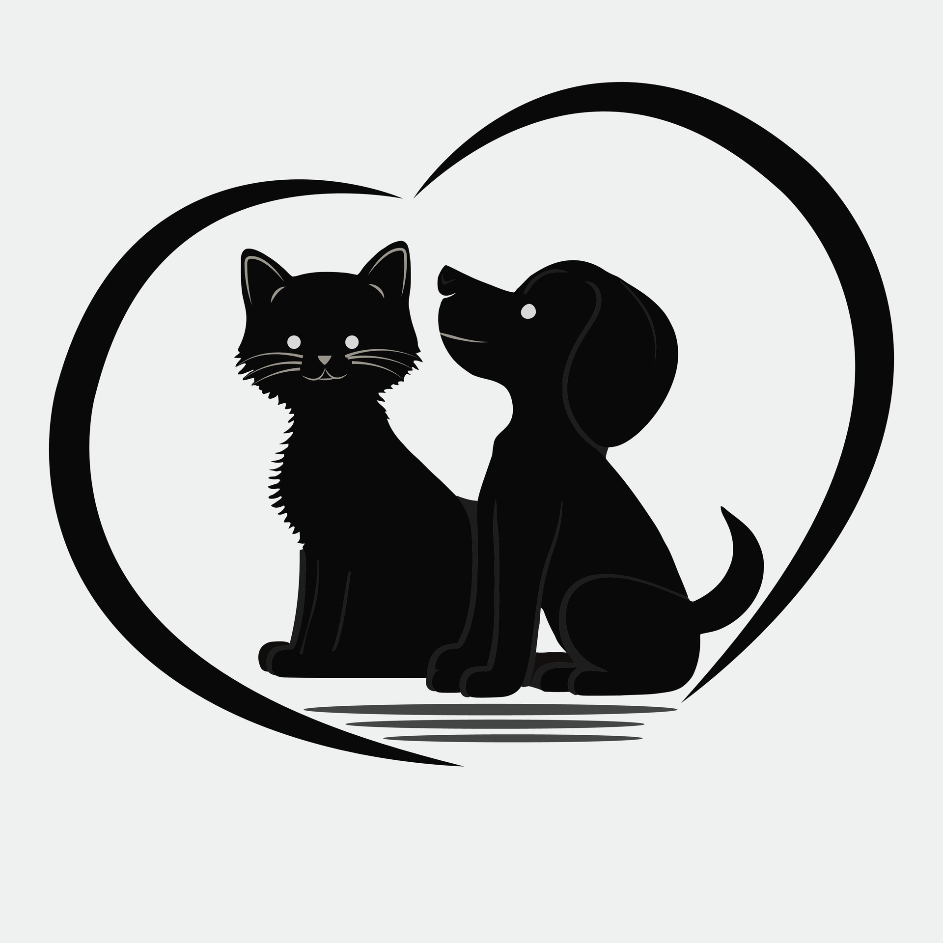 Pink And White Silhouette Of Two Cats In Love Square Sticker