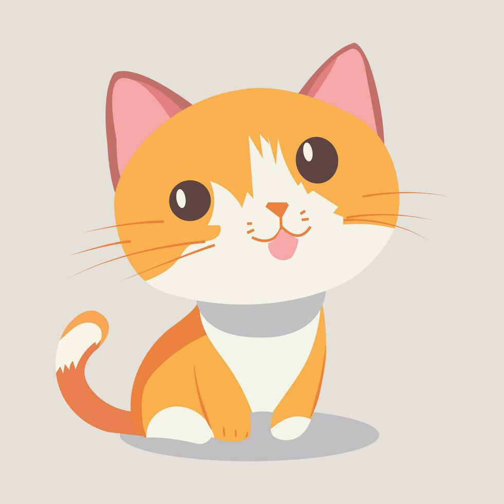 A cute cartoon cat vector illustration