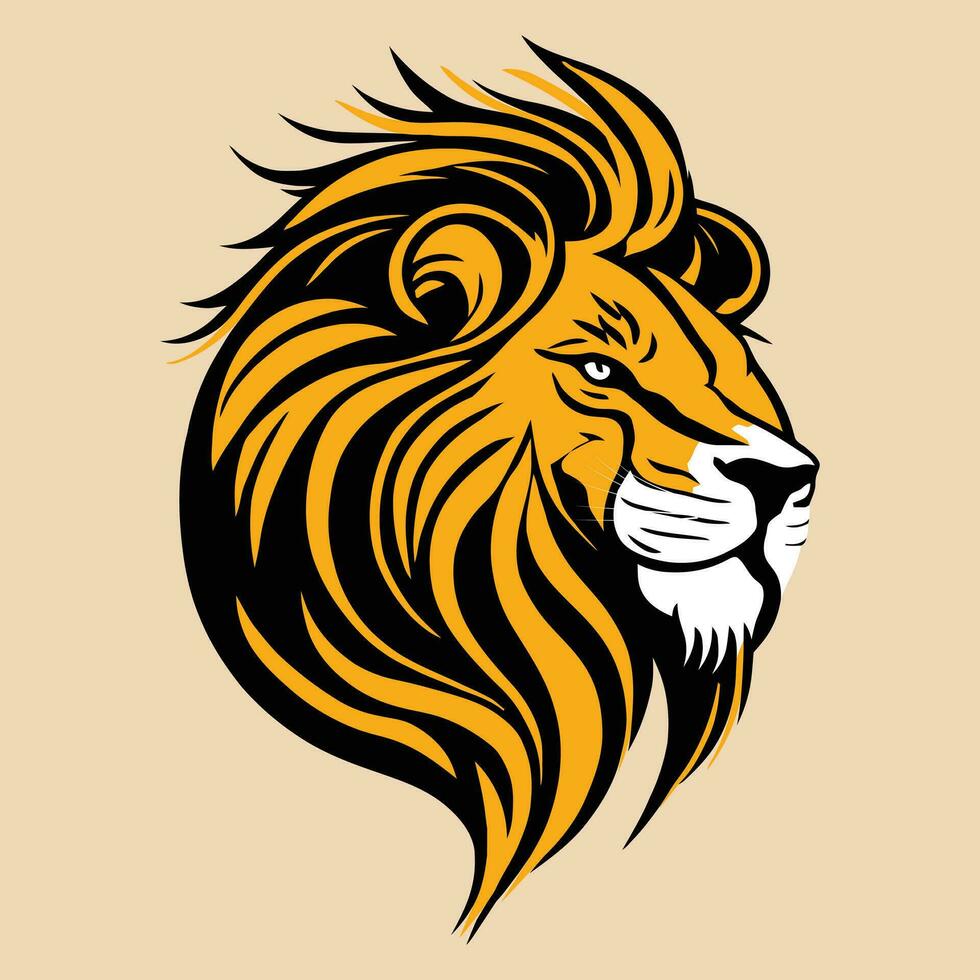 un linda león cabeza logo vector ilustración