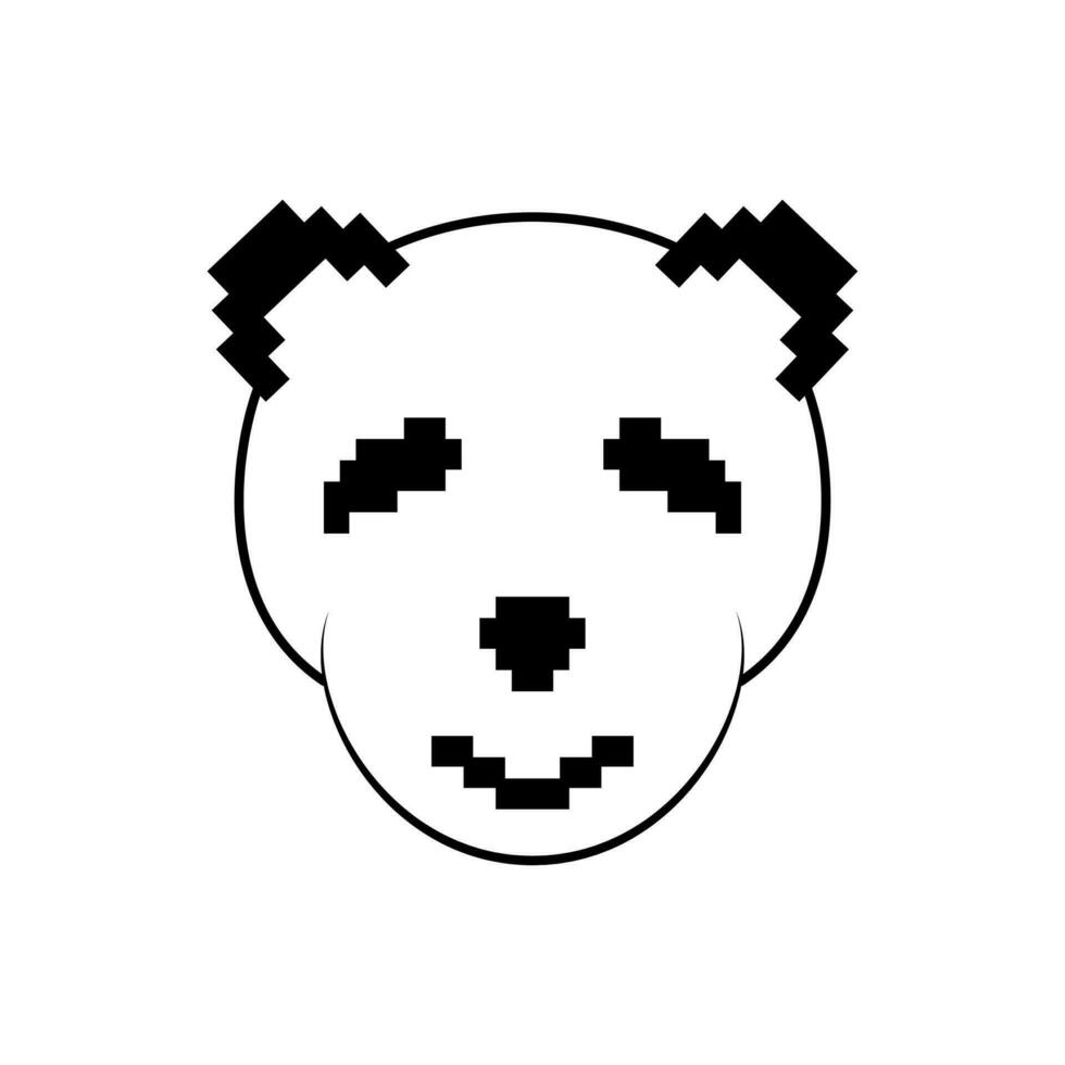 panda cabeza ilustración con píxel concepto. mínimo, línea y sencillo estilo. utilizar para logo, símbolo, mascota y impresión vector