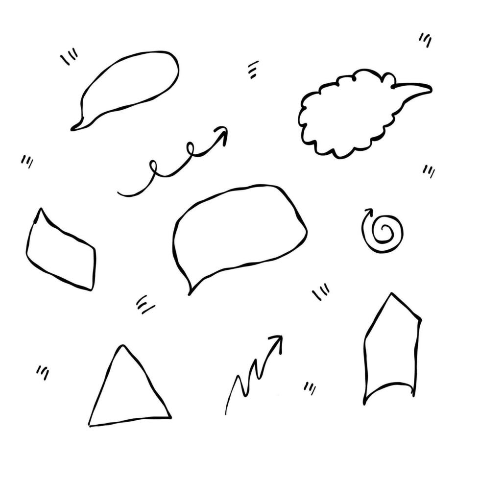 clouds signs arrows doodle icons sets elements vector