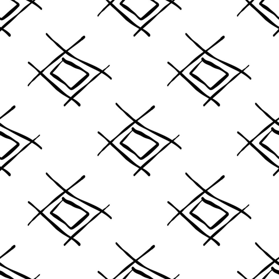 boho icon doodle line pattern black white vector