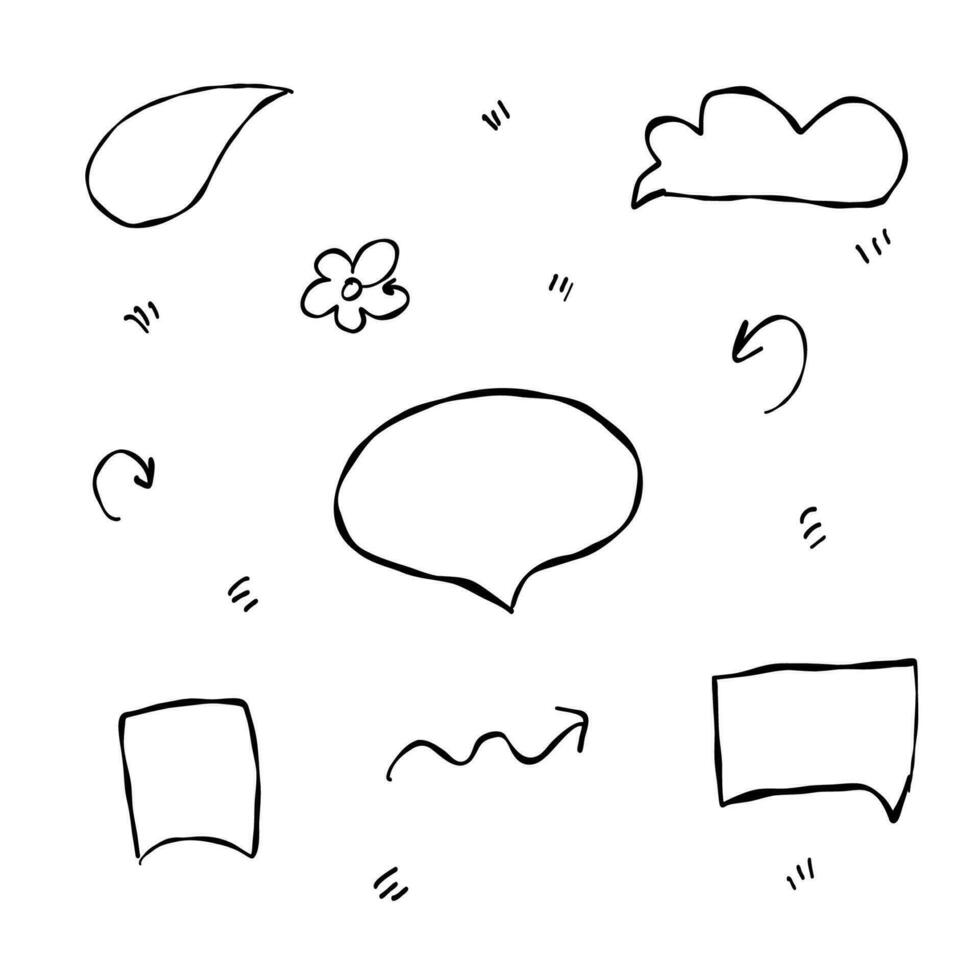 clouds signs arrows doodle icons sets elements vector